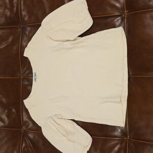 Anthropologie Leifnotes White Puff Sleeve Top XS